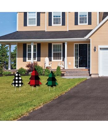 liday Plaid Trees - Outdoor Lawn Sign Decor - Christmas Yard Display - 3 Pc Big Dot Of Happiness Liday Plaid Trees - Outdoor Lawn Sign Decor - Christmas Yard Display - 3 Pc -Costway Shop