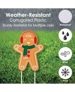 Big Dot Of Happiness Gingerbread Christmas - Outdoor Lawn Sign Decor Holiday Party Yard Display 3 Pc -Costway Shop 23278579 fpx
