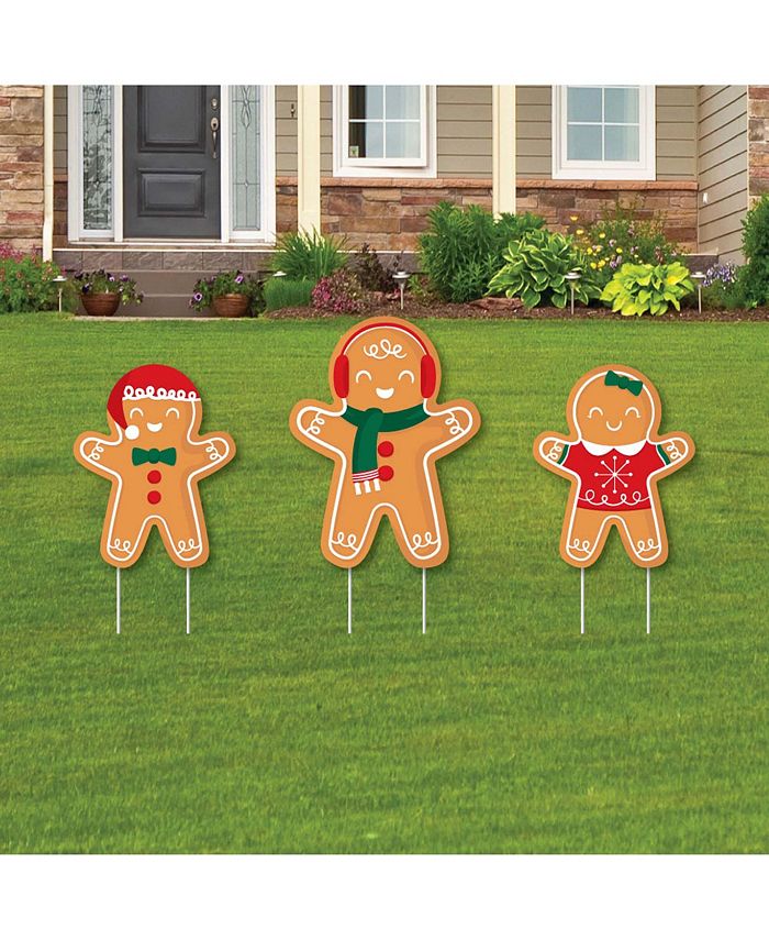 Gingerbread Christmas - Outdoor Lawn Sign Decor Holiday Party Yard Display 3 Pc Big Dot Of Happiness Gingerbread Christmas - Outdoor Lawn Sign Decor Holiday Party Yard Display 3 Pc -Costway Shop