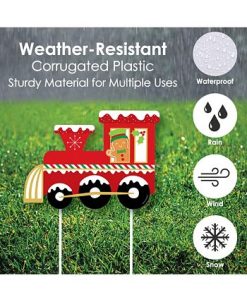 Big Dot Of Happiness Christmas Train - Outdoor Lawn Sign Decor & Stakes - Holiday Yard Display 3 Pc -Costway Shop 23278582 fpx