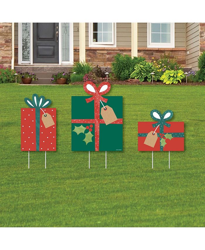 y Holiday Presents - Outdoor Lawn Sign Decor - Christmas Yard Display - 3 Pc Big Dot Of Happiness Y Holiday Presents - Outdoor Lawn Sign Decor - Christmas Yard Display - 3 Pc -Costway Shop