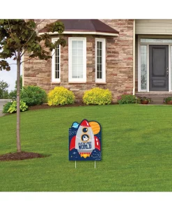 Big Dot Of Happiness Last Off To Outer Space - Outdoor Lawn Sign - Rocket Ship Party Yard Sign 1 Pc -Costway Shop 23278713 fpx