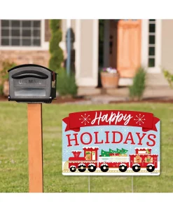 Big Dot Of Happiness Christmas Train - Holiday Party Yard Sign Lawn Decor - Party Yardy Sign -Costway Shop 23279373 fpx