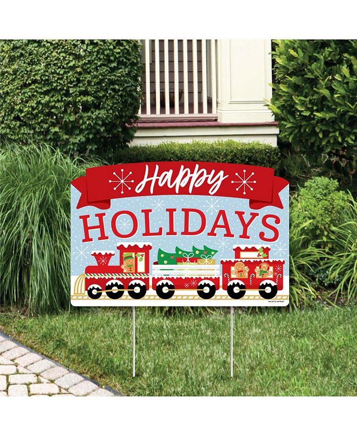 Big Dot Of Happiness Christmas Train - Holiday Party Yard Sign Lawn Decor - Party Yardy Sign 3 Big Dot Of Happiness Christmas Train - Holiday Party Yard Sign Lawn Decor - Party Yardy Sign
