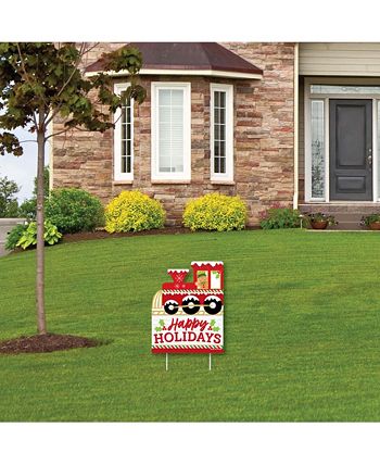 Big Dot Of Happiness Christmas Train - Outdoor Lawn Sign - Holiday Party Yard Sign - 1 Pc 5 Big Dot Of Happiness Christmas Train - Outdoor Lawn Sign - Holiday Party Yard Sign - 1 Pc - Image 3