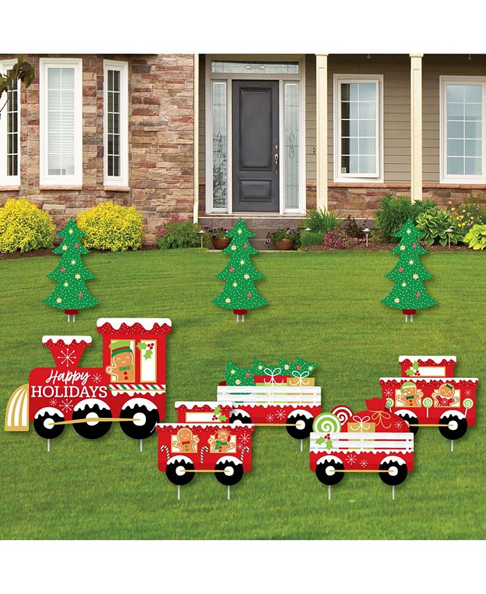 Big Dot Of Happiness Christmas Train - Outdoor Lawn Decor - Holiday Party Yard Signs - Set Of 8 4 Big Dot Of Happiness Christmas Train - Outdoor Lawn Decor - Holiday Party Yard Signs - Set Of 8 - Image 2