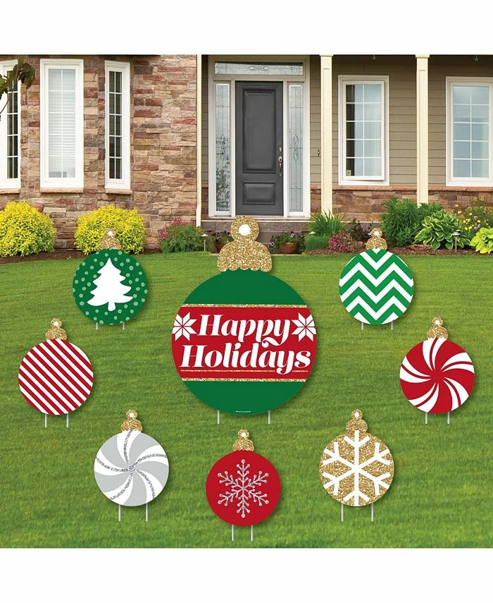 Big Dot Of Happiness Ornaments - Outdoor Lawn Decor - Holiday & Christmas Party Yard Signs - Set Of 8 3 Big Dot Of Happiness Ornaments - Outdoor Lawn Decor - Holiday & Christmas Party Yard Signs - Set Of 8