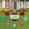 Big Dot Of Happiness Lack, Red & Green Ornaments - Lawn Decor - Holiday & Christmas Yard Signs 8 Ct -Costway Shop 23279416 fpx