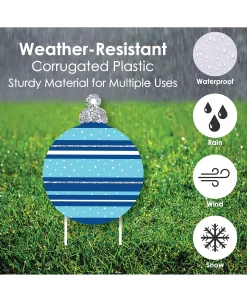 Big Dot Of Happiness Lue & Silver Ornaments - Lawn Decor - Holiday & Christmas Yard Signs - Set Of 8 8 Big Dot Of Happiness Lue & Silver Ornaments - Lawn Decor - Holiday & Christmas Yard Signs - Set Of 8 -Costway Shop 23279418 fpx