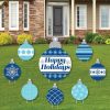 Big Dot Of Happiness Lue & Silver Ornaments - Lawn Decor - Holiday & Christmas Yard Signs - Set Of 8 -Costway Shop 23279420 fpx