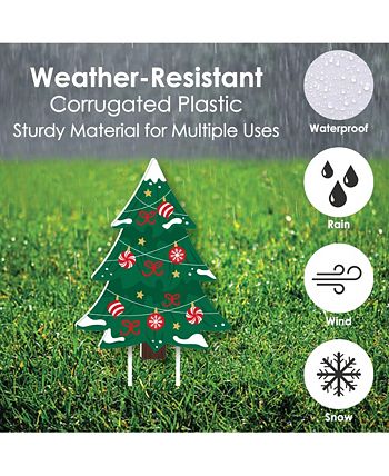 Big Dot Of Happiness Snowy Christmas Trees - Lawn Decor - Classic Holiday Yard Signs - Set Of 8 5 Big Dot Of Happiness Snowy Christmas Trees - Lawn Decor - Classic Holiday Yard Signs - Set Of 8 - Image 3