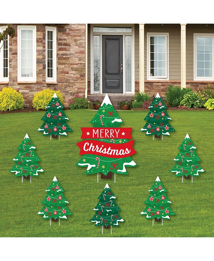 Big Dot Of Happiness Snowy Christmas Trees - Lawn Decor - Classic Holiday Yard Signs - Set Of 8 3 Big Dot Of Happiness Snowy Christmas Trees - Lawn Decor - Classic Holiday Yard Signs - Set Of 8