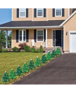 Big Dot Of Happiness Snowy Christmas Trees - Lawn Decor - Outdoor Holiday Party Yard Decor - 10 Pc -Costway Shop 23280290 fpx