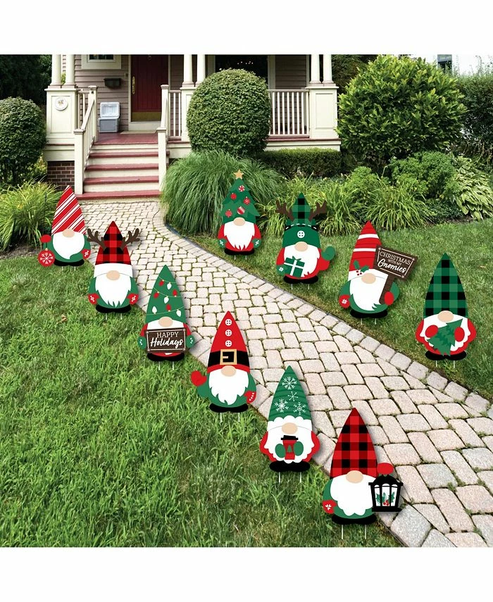 Big Dot Of Happiness Red And Green Holiday Gnomes Lawn Outdoor Christmas Party Yard Decorations 10 Pc 3 Big Dot Of Happiness Red And Green Holiday Gnomes Lawn Outdoor Christmas Party Yard Decorations 10 Pc