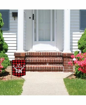 Big Dot Of Happiness Prancing Plaid Reindeer Holiday & Christmas Party Garden Flag 12 X 15.25 4 Big Dot Of Happiness Prancing Plaid Reindeer Holiday & Christmas Party Garden Flag 12 X 15.25 - Image 2