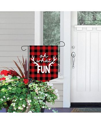 Prancing Plaid Reindeer Holiday & Christmas Party Garden Flag 12 X 15.25 Big Dot Of Happiness Prancing Plaid Reindeer Holiday & Christmas Party Garden Flag 12 X 15.25 -Costway Shop