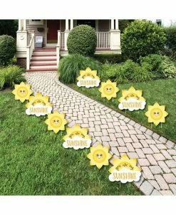Big Dot Of Happiness You Are My Sunshine - Sun & Cloud Lawn Decor - Outdoor Party Yard Decor - 10 Pc