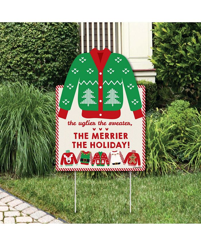 Ugly Sweater - Party Decorations - Holiday And Christmas Welcome Yard Sign Big Dot Of Happiness Ugly Sweater - Party Decorations - Holiday And Christmas Welcome Yard Sign -Costway Shop