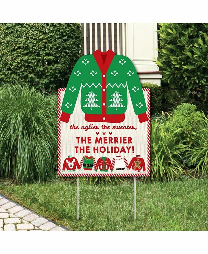 Big Dot Of Happiness Ugly Sweater - Party Decorations - Holiday And Christmas Welcome Yard Sign 3 Big Dot Of Happiness Ugly Sweater - Party Decorations - Holiday And Christmas Welcome Yard Sign