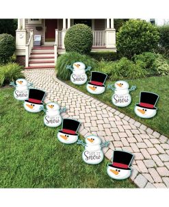 Big Dot Of Happiness Let It Snow - Snowman Lawn Decor - Outdoor Christmas & Holiday Yard Decor 10 Pc