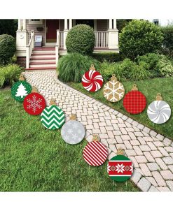 Big Dot Of Happiness Ornaments Lawn Decorations - Outdoor Holiday & Christmas Yard Decor - 10 Piece