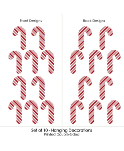 Big Dot Of Happiness Candy Cane - Outdoor Hanging Holiday And Christmas Party Decor - 10 Pc -Costway Shop 23282550 fpx