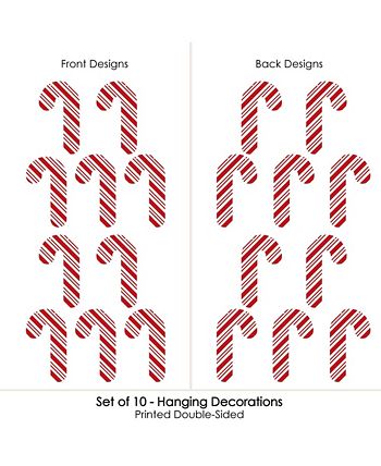 Candy Cane - Outdoor Hanging Holiday And Christmas Party Decor - 10 Pc Big Dot Of Happiness Candy Cane - Outdoor Hanging Holiday And Christmas Party Decor - 10 Pc -Costway Shop