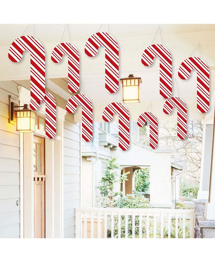 Candy Cane - Outdoor Hanging Holiday And Christmas Party Decor - 10 Pc Big Dot Of Happiness Candy Cane - Outdoor Hanging Holiday And Christmas Party Decor - 10 Pc -Costway Shop