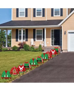 Big Dot Of Happiness Ugly Sweater - Sweater Lawn Decor - Outdoor Holiday & Christmas Yard Decor 10 Pc -Costway Shop 23282575 fpx