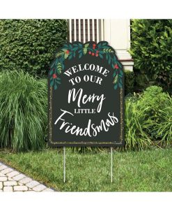 Big Dot Of Happiness Rustic Merry Friendsmas - Party Decor Friends Christmas Party Welcome Yard Sign