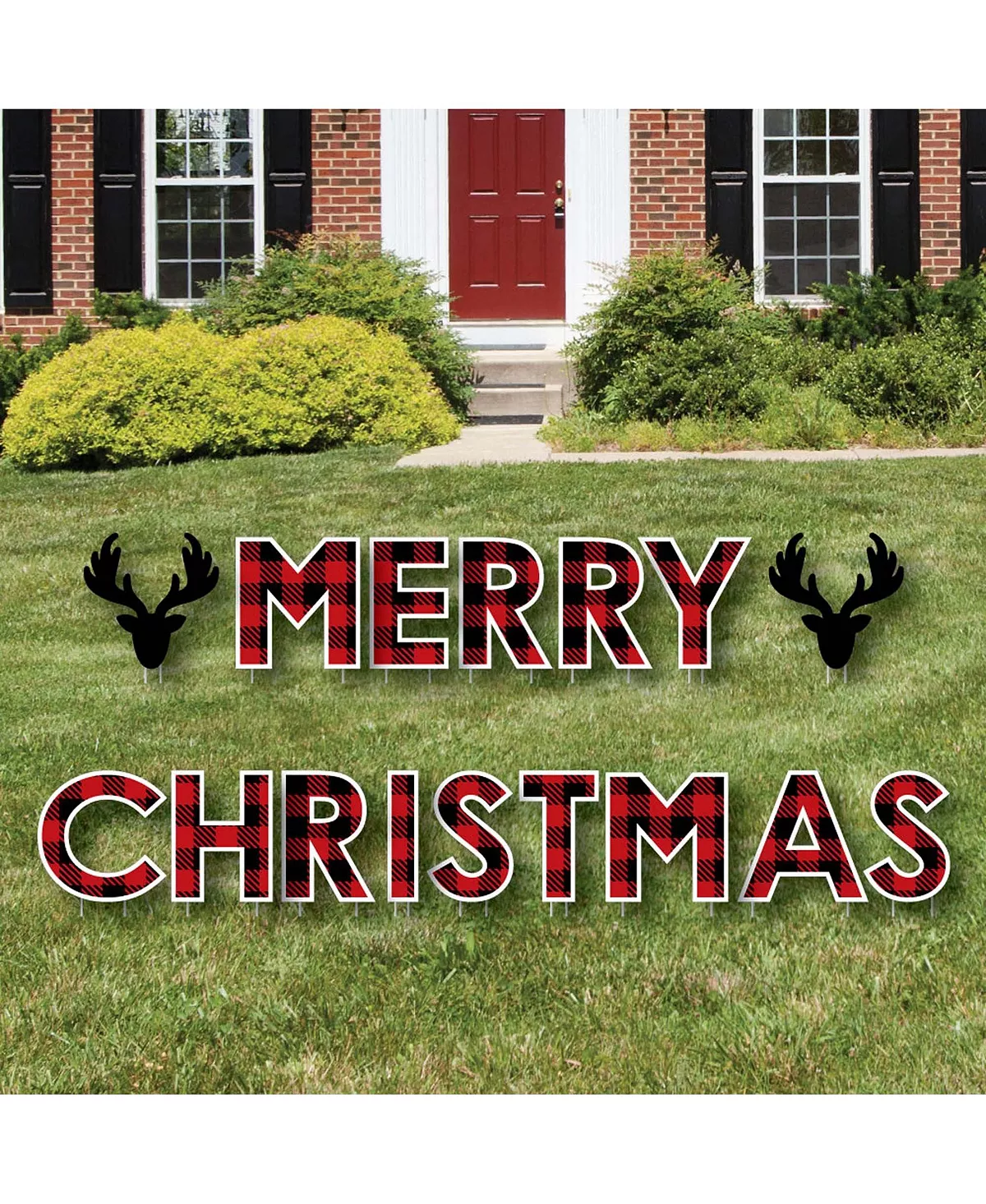 Big Dot Of Happiness Prancing Plaid - Outdoor Lawn Decor Reindeer Holiday Yard Signs Merry Christmas 5 Big Dot Of Happiness Prancing Plaid - Outdoor Lawn Decor Reindeer Holiday Yard Signs Merry Christmas - Image 3