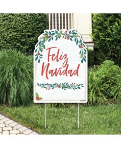 Big Dot Of Happiness Feliz Navidad - Party Decor Holiday & Spanish Christmas Party Welcome Yard Sign