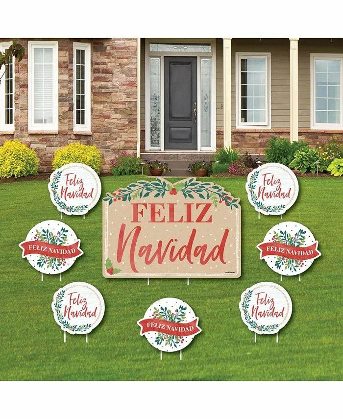 Big Dot Of Happiness Feliz Navidad - Lawn Decor - Holiday & Spanish Christmas Yard Signs - Set Of 8 3 Big Dot Of Happiness Feliz Navidad - Lawn Decor - Holiday & Spanish Christmas Yard Signs - Set Of 8