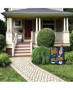 Big Dot Of Happiness Last Off To Outer Space - Party Decor - Rocket Ship Party Welcome Yard Sign -Costway Shop 23283654 fpx