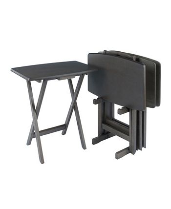 Dorian 5-Piece Wood Snack Table Set Winsome Dorian 5-Piece Wood Snack Table Set -Costway Shop