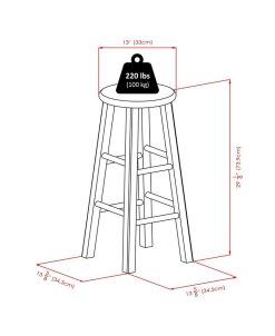 Winsome Ivy 29.1 Wood Bar Stool -Costway Shop 23353264 fpx