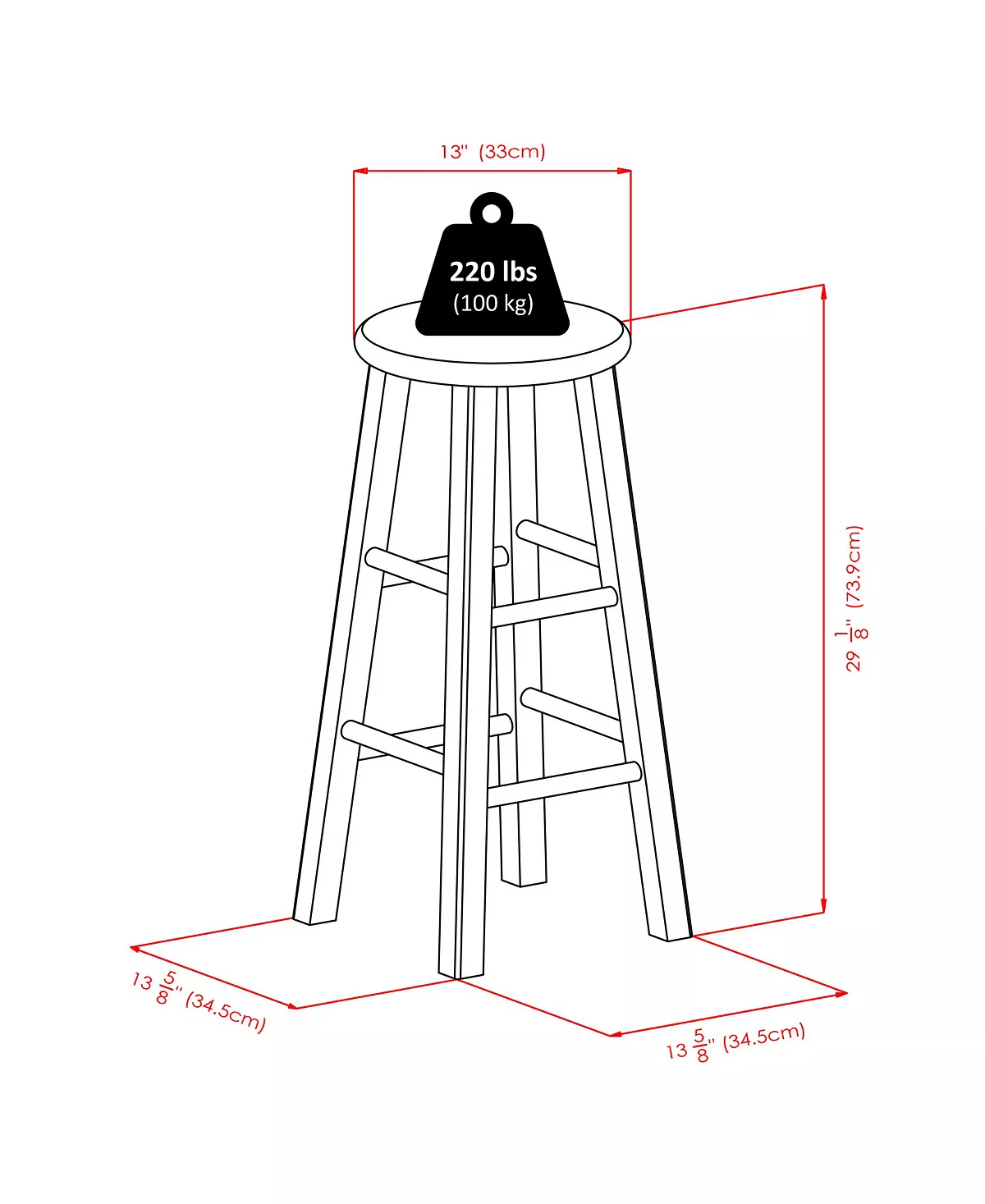 Winsome Ivy 29.1 Wood Bar Stool 7 Winsome Ivy 29.1 Wood Bar Stool - Image 5