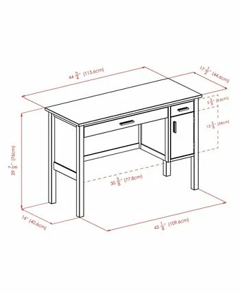 Winsome Emmett 29.53 Wood Writing Desk 10 Winsome Emmett 29.53 Wood Writing Desk - Image 8