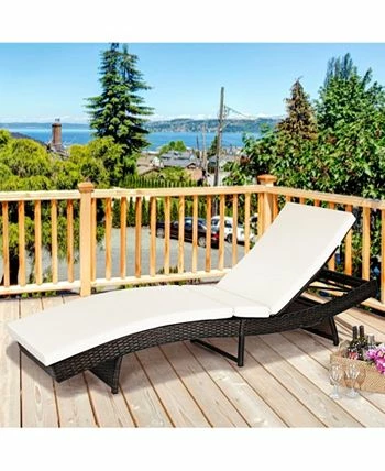 Costway Adjustable Pool Chaise Lounge Chair Outdoor Patio Furniture PE Wicker 4 Costway Adjustable Pool Chaise Lounge Chair Outdoor Patio Furniture PE Wicker - Image 2