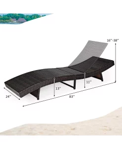 Costway Adjustable Pool Chaise Lounge Chair Outdoor Patio Furniture PE Wicker 8 Costway Adjustable Pool Chaise Lounge Chair Outdoor Patio Furniture PE Wicker -Costway Shop 23678639 fpx
