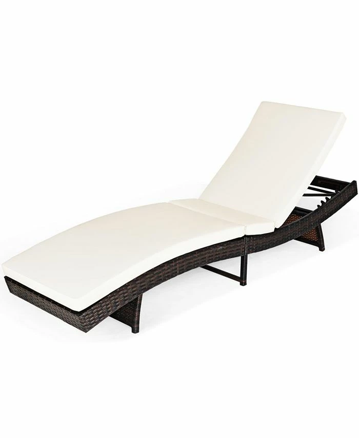 Costway Adjustable Pool Chaise Lounge Chair Outdoor Patio Furniture PE Wicker 3 Costway Adjustable Pool Chaise Lounge Chair Outdoor Patio Furniture PE Wicker