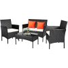 Costway 4PCS Patio Rattan Furniture Set Cushioned Sofa Coffee Table Backyard Porch 2 Costway 4PCS Patio Rattan Furniture Set Cushioned Sofa Coffee Table Backyard Porch -Costway Shop 23678687 fpx