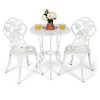 Costway 3PCS Cast Aluminum Patio Bistro Furniture Set Rose Design Outdoor -Costway Shop 23697311 fpx