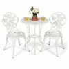Costway 3PCS Cast Aluminum Patio Bistro Furniture Set Rose Design Outdoor -Costway Shop 23697311 fpx