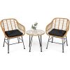 Costway 3PCS Patio Rattan Bistro Furniture Set Cushioned Chair Table 1 Costway 3PCS Patio Rattan Bistro Furniture Set Cushioned Chair Table -Costway Shop 23708557 fpx