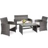 Costway 4PCS Patio Rattan Furniture Set Conversation Glass Table Top Cushioned Sofa 1 Costway 4PCS Patio Rattan Furniture Set Conversation Glass Table Top Cushioned Sofa -Costway Shop 23820817 fpx