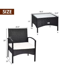 Costway 3 PCS Furniture Set Table & 2 Chair Patio Wicker Rattan W/Cushion 8 Costway 3 PCS Furniture Set Table & 2 Chair Patio Wicker Rattan W/Cushion -Costway Shop 23820837 fpx