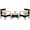 Costway 3 PCS Furniture Set Table & 2 Chair Patio Wicker Rattan W/Cushion -Costway Shop 23820841 fpx