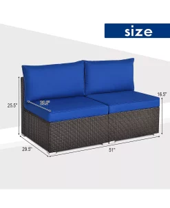 Costway 2PCS Patio Rattan Armless Sofa Sectional Furniture -Costway Shop 23820877 fpx