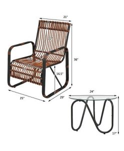 Costway 3PCS Patio Rattan Furniture Set Conversational Sofa Coffee Table Garden 4 Costway 3PCS Patio Rattan Furniture Set Conversational Sofa Coffee Table Garden -Costway Shop 23820933 fpx